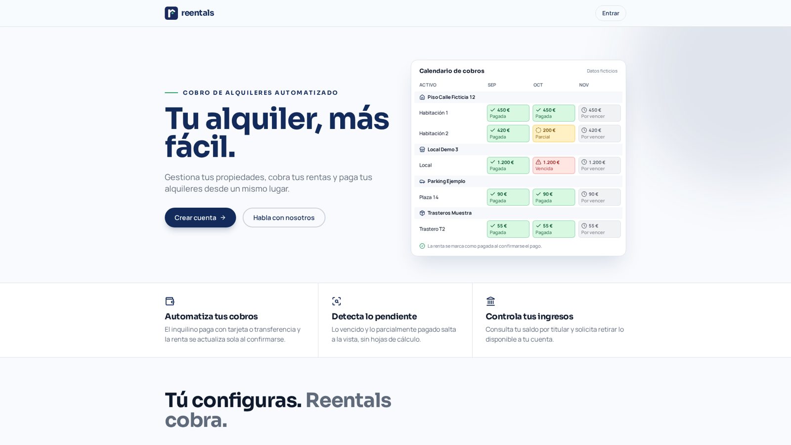 Reentals: imagen de la plataforma